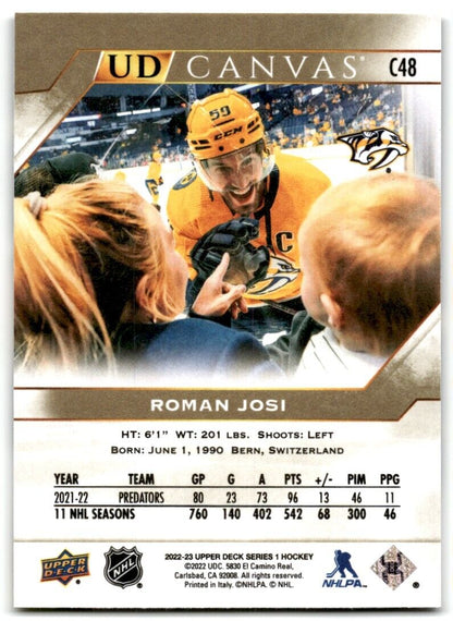 2021-22 Upper Deck UD Canvas Roman Josi Nashville Predators #C48