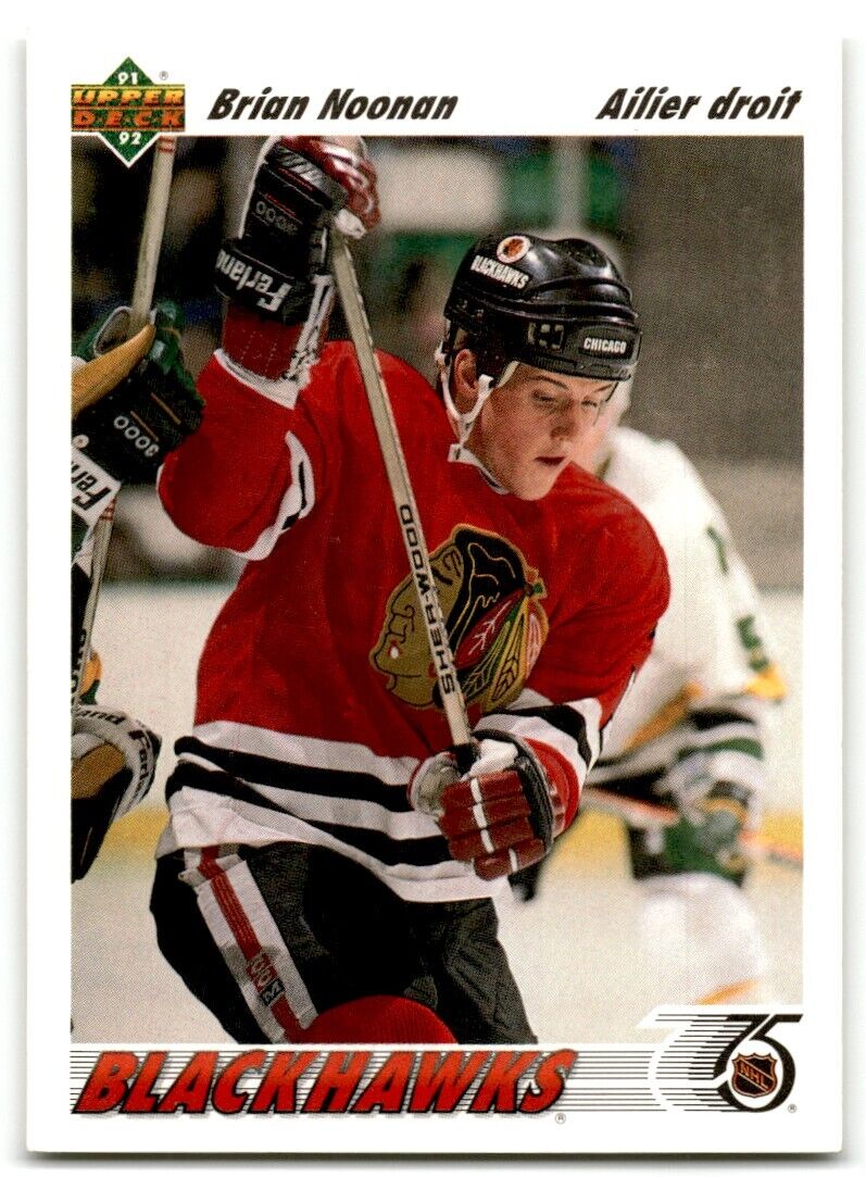 1991-92 Upper Deck French Brian Noonan Chicago Blackhawks #380