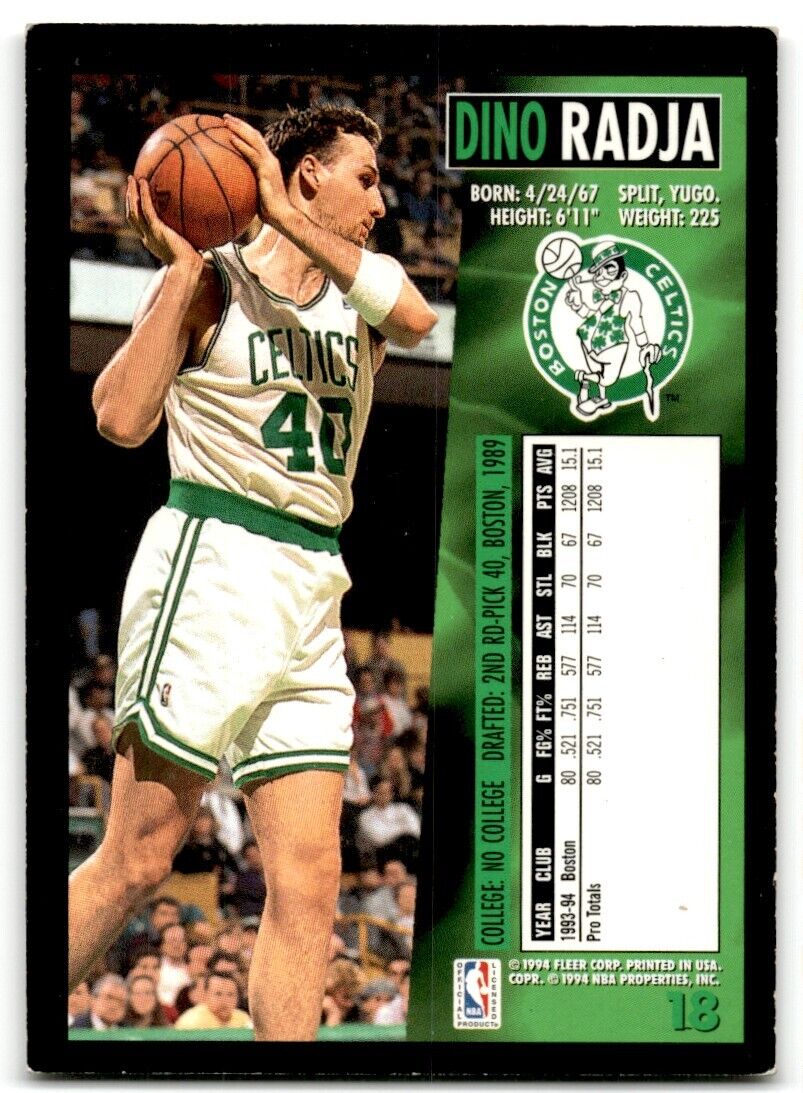 1994-95 Fleer Dino Radja Boston Celtics #18