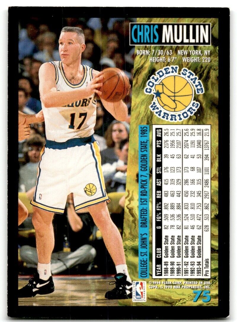 1994-95 Fleer Chris Mullin Cleveland Cavaliers #75