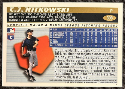 1996 Topps C.J. Nitkowski Detroit Tigers #398