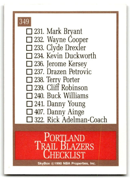 1990-91 SkyBox Portland Trail Blazers Portland Trail Blazers #349