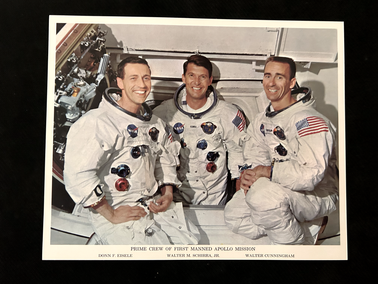 NASA Apollo 7 astronauts crew official 8X10 litho