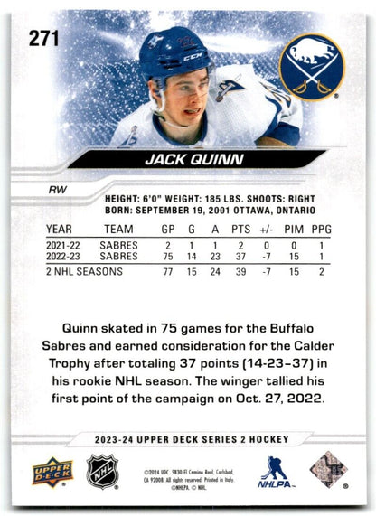 2023-24 Upper Deck Jack Quinn Buffalo Sabres #271