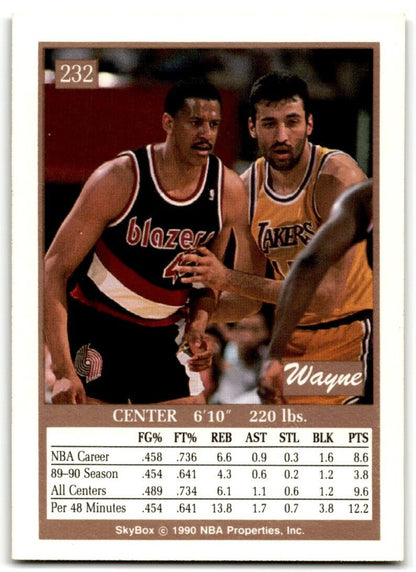 1990-91 SkyBox Wayne Cooper Portland Trail Blazers #232