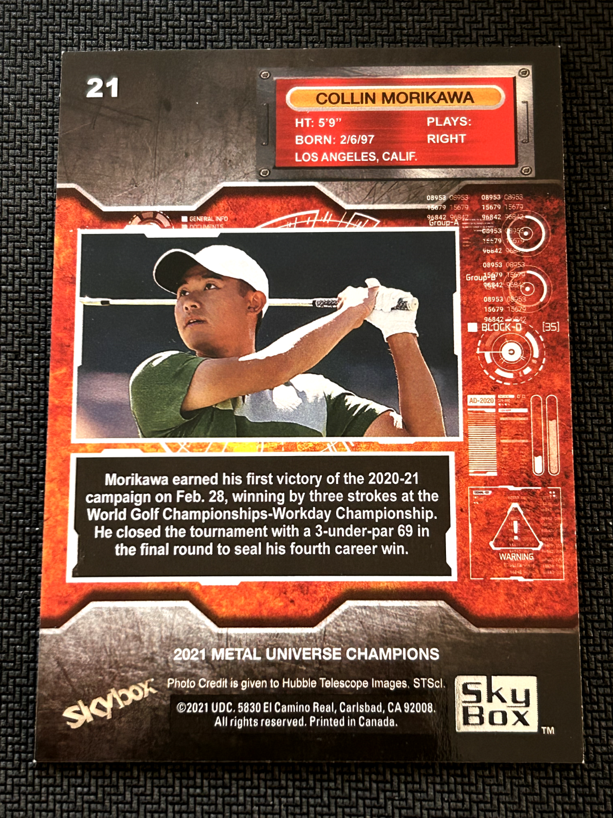 2021 Skybox Metal Universe Champions #21 Collin Morikawa  RC Rookie Golf