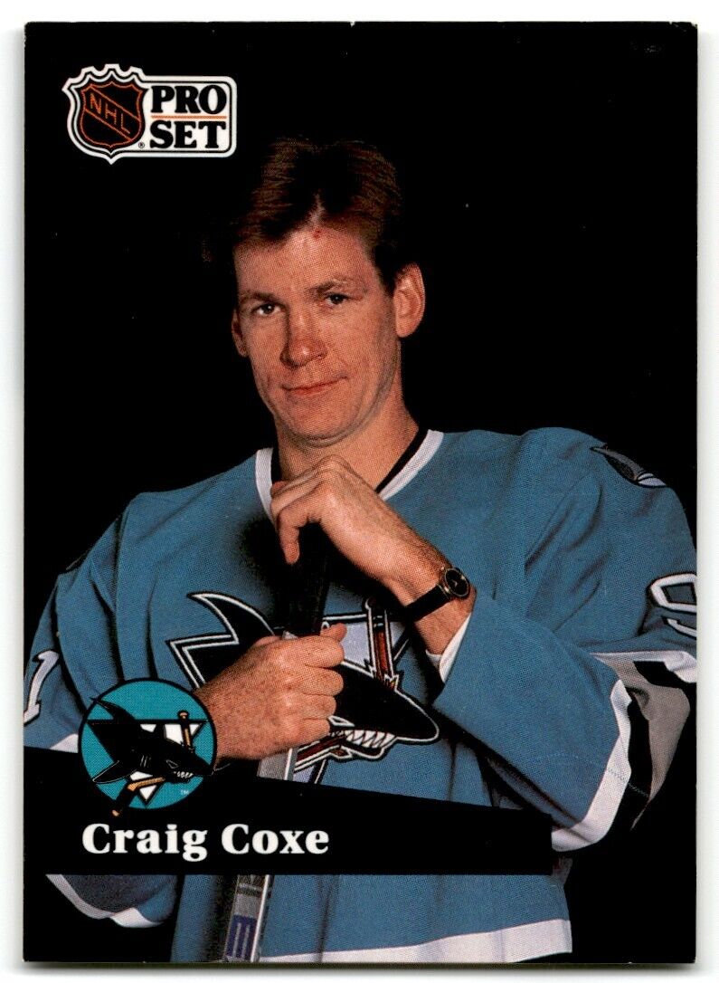 1991-92 Pro Set French Craig Coxe San Jose Sharks #329