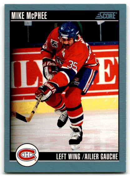 1992-93 Score Mike McPhee Montreal Canadiens #91