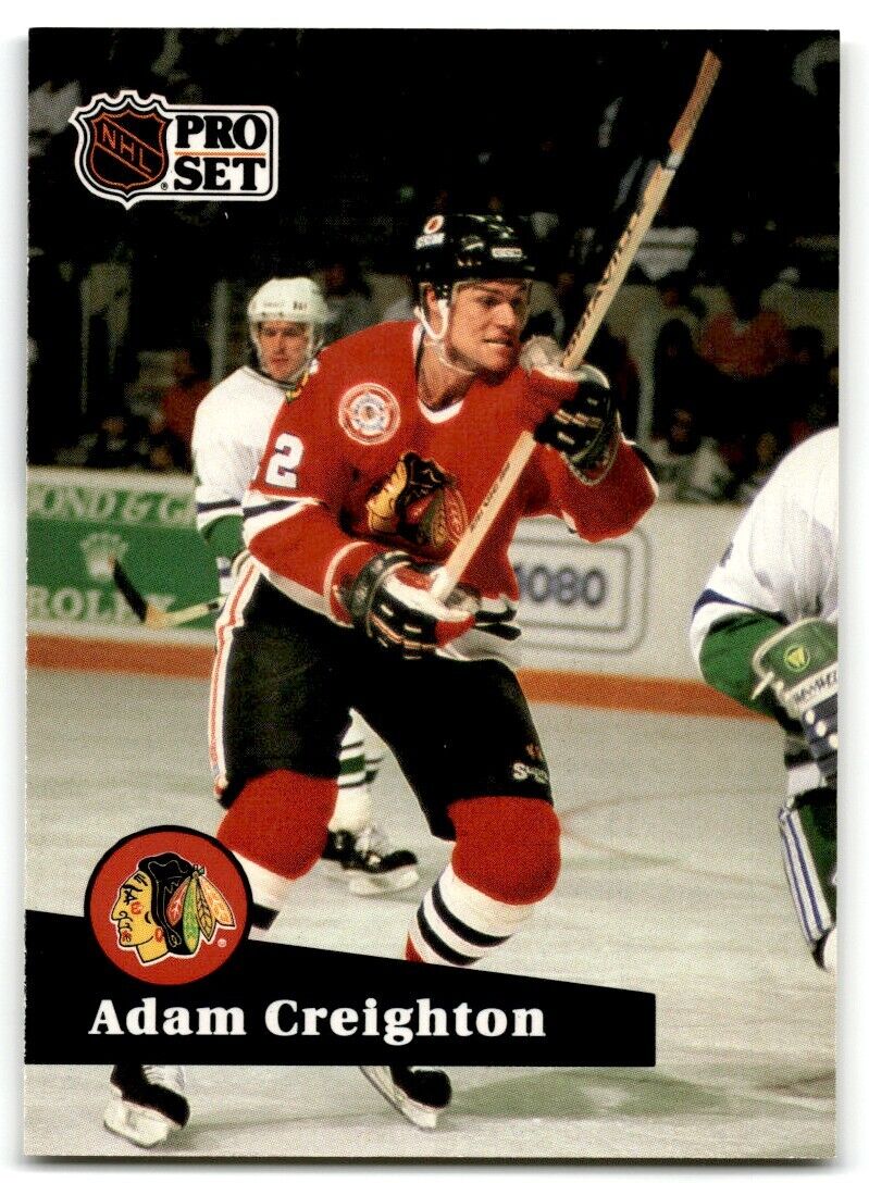 1991-92 Pro Set Adam Creighton Chicago Blackhawks #42