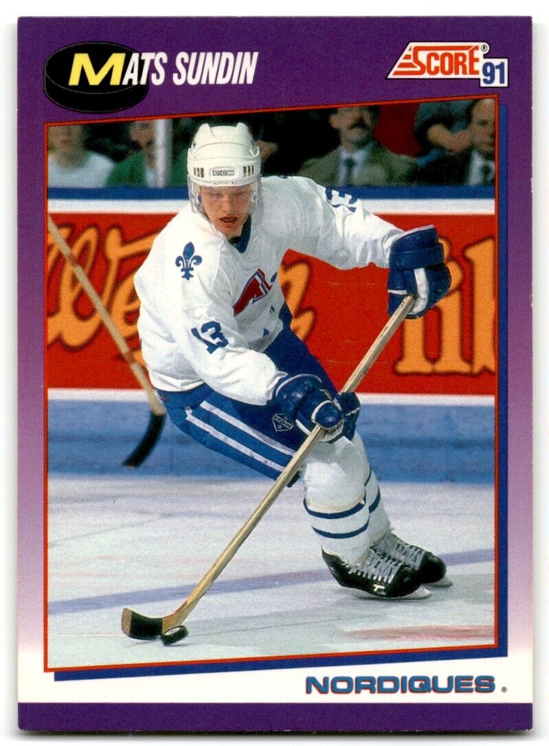 1991-92 Score American Mats Sundin Quebec Nordiques #130