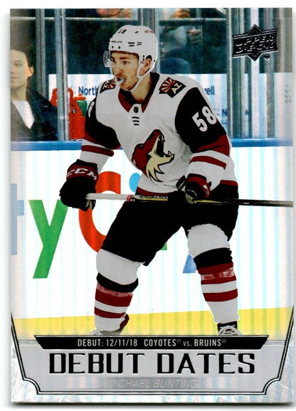 2022-23 Upper Deck Debut Dates Michael Bunting Arizona Coyotes #DD-19