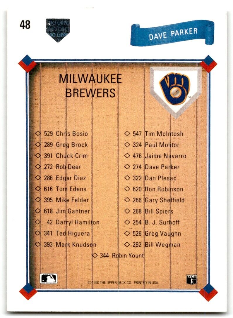 1991 Upper Deck Milwaukee Brewers Milwaukee Brewers #48