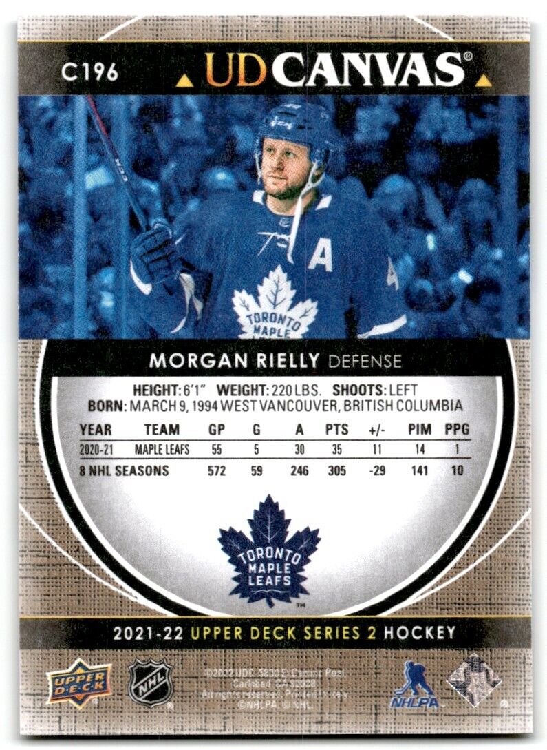 2021-22 Upper Deck UD Canvas Morgan Rielly Toronto Maple Leafs #C196