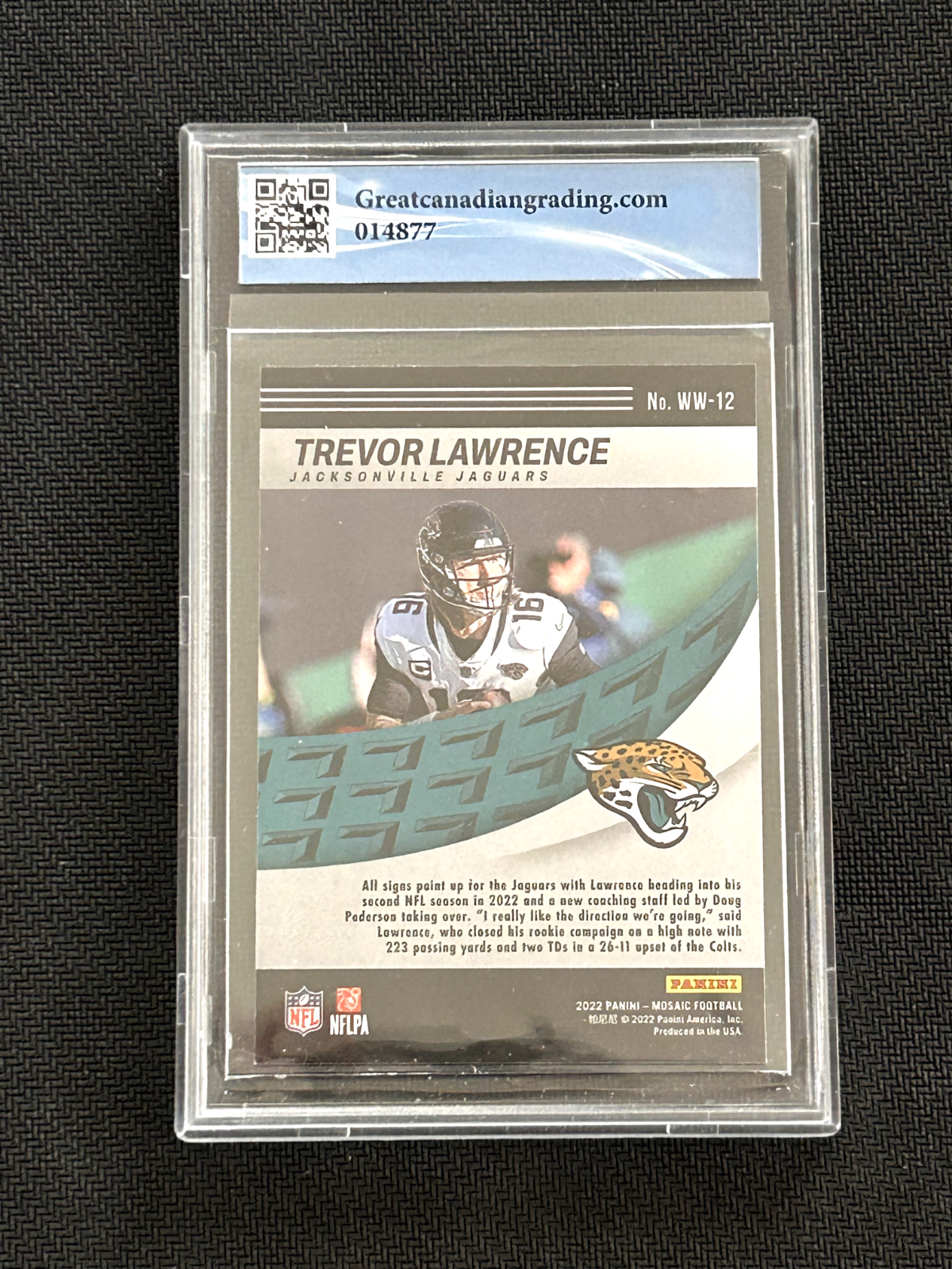 2022 Panini Mosaic #WW-12 Trevor Lawrence  graded 9