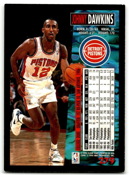 1994-95 Fleer Johnny Dawkins Detroit Pistons #279