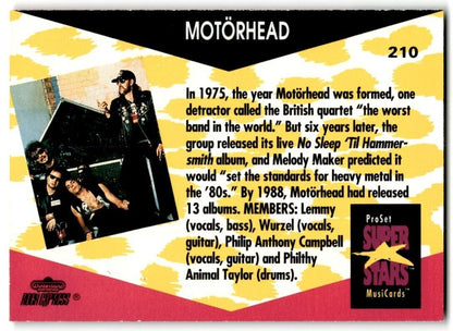 1991-92 ProSet Super Stars MusiCard MotorHead/MotörHead #210