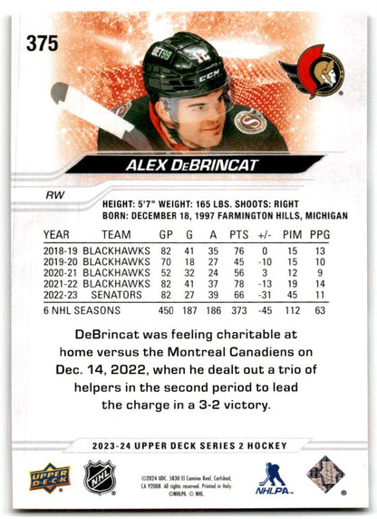 2023-24 Upper Deck Alex DeBrincat Ottawa Senators #375