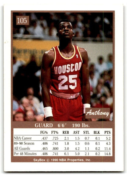 1990-91 SkyBox Anthony Bowie Rookie Houston Rockets #105