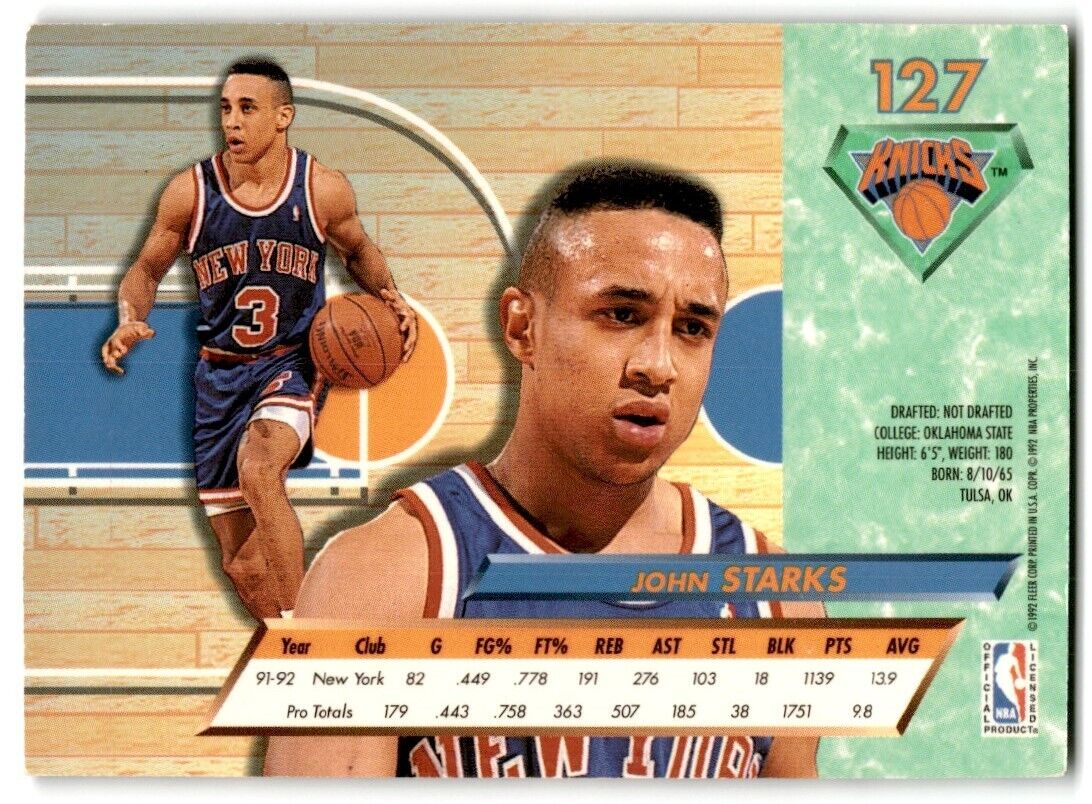 1992-93 Ultra John Starks New York Knicks #127