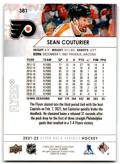 2021-22 Upper Deck Sean Couturier Philadelphia Flyers #381