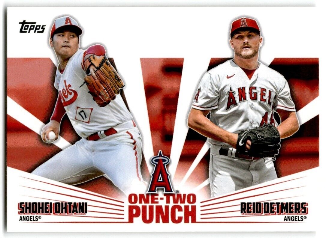 2023 Topps One-Two Punch Reid Detmers/Shohei Ohtani Los Angeles Angels #12P-23