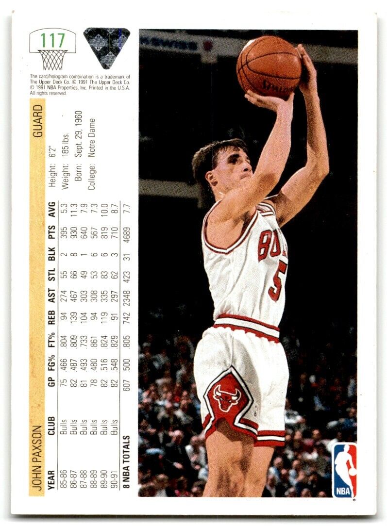 1992-93 Upper Deck John Paxson Chicago Bulls #CH7