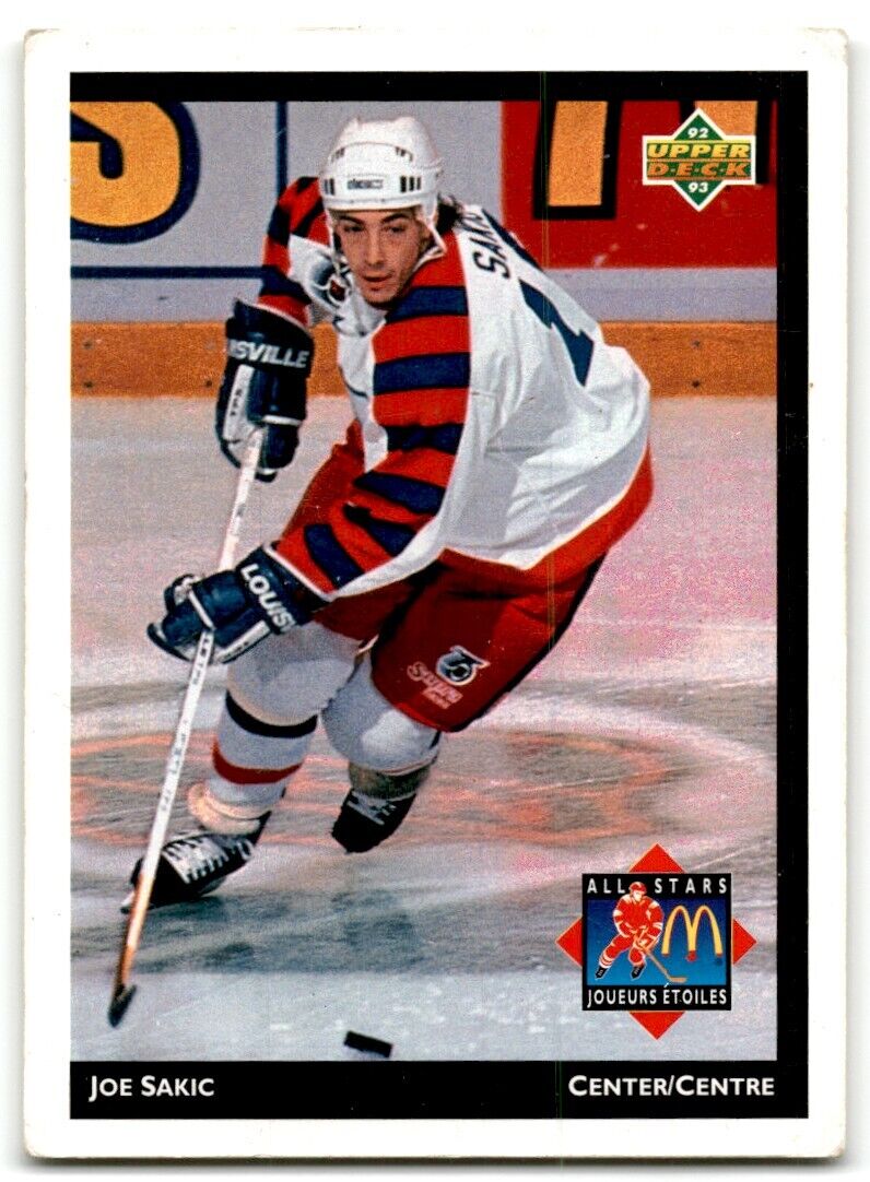 1992-93 Upper Deck McDonald's All-Stars Joe Sakic Quebec Nordiques #MCD-26