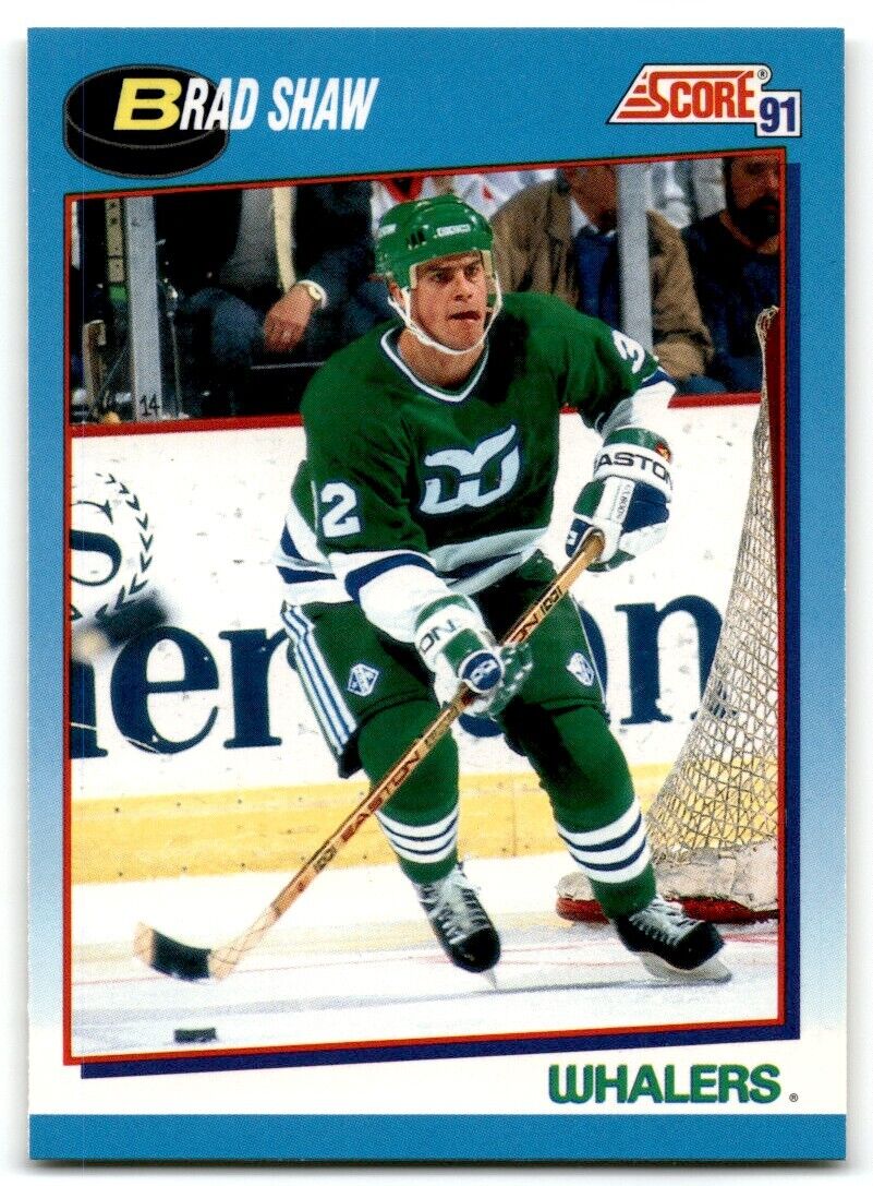 1991-92 Score Canadian Bilingual Brad Shaw Hartford Whalers #509