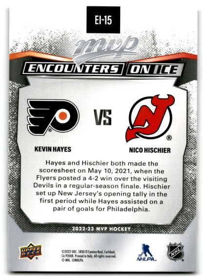 2022-23 Upper Deck MVP Encounters on Ice Kevin Hayes/Nico Hischier Philadelphia