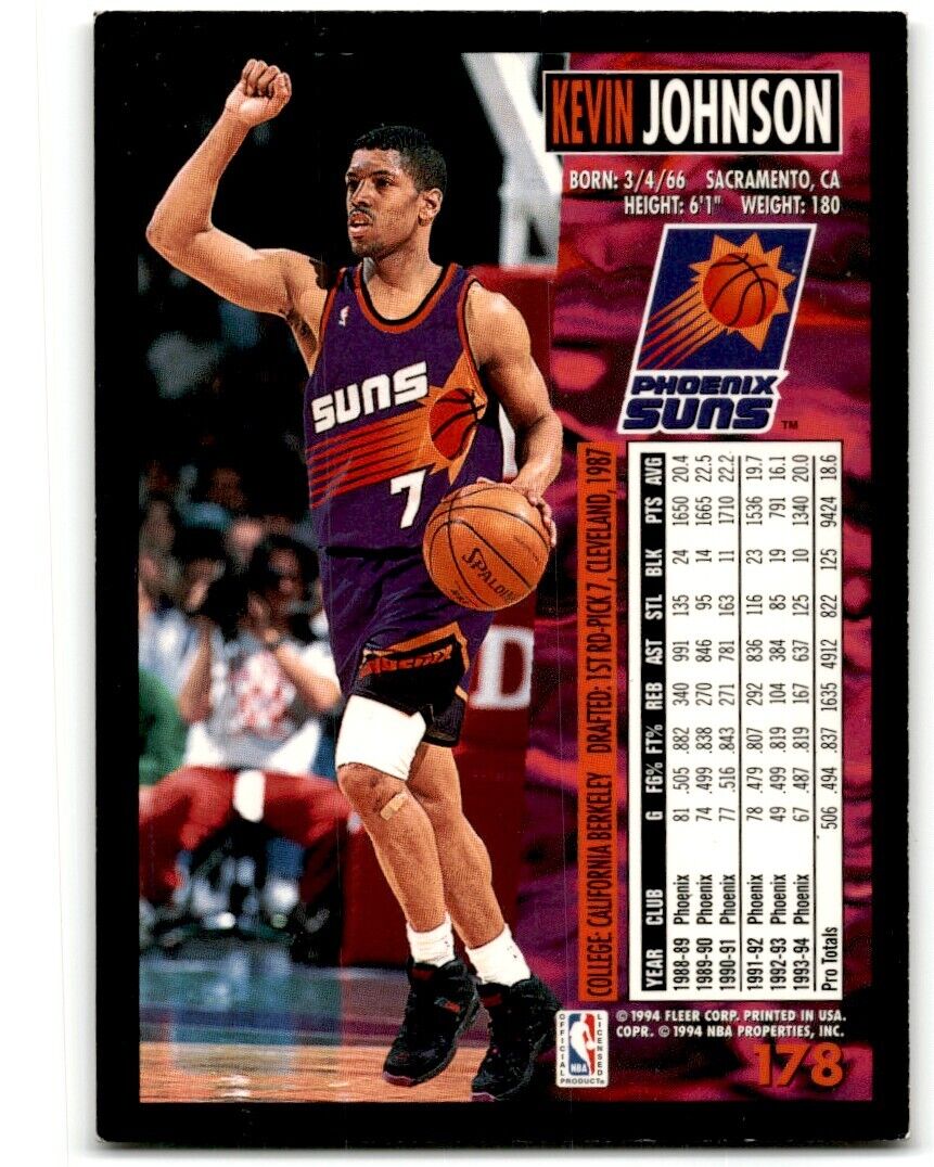 1994-95 Fleer Kevin Johnson Phoenix Suns #178