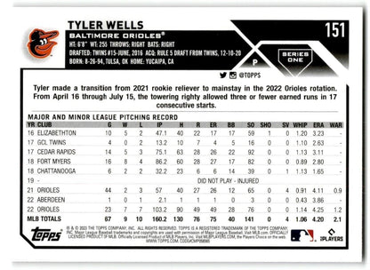 2023 Topps Tyler Wells Baltimore Orioles #151