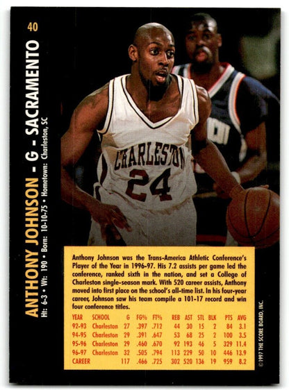 1997-98 Score Board Rookies Anthony Johnson College of Charleston Cougars #40