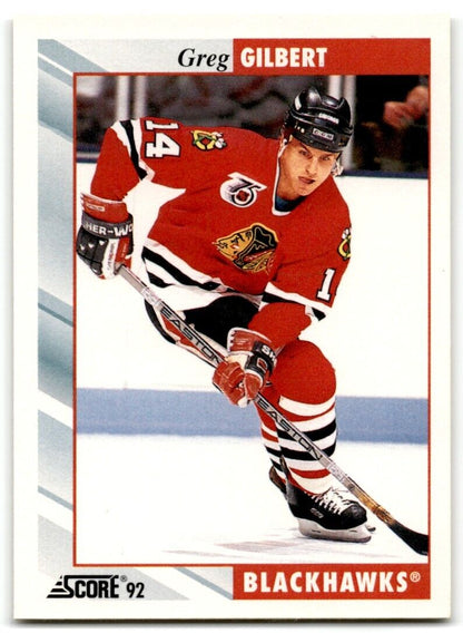 1992-93 Score Greg Gilbert Chicago Blackhawks #134