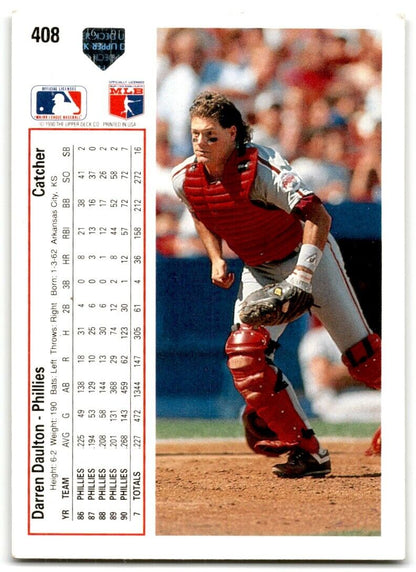 1991 Upper Deck Darren Daulton Philadelphia Phillies #408