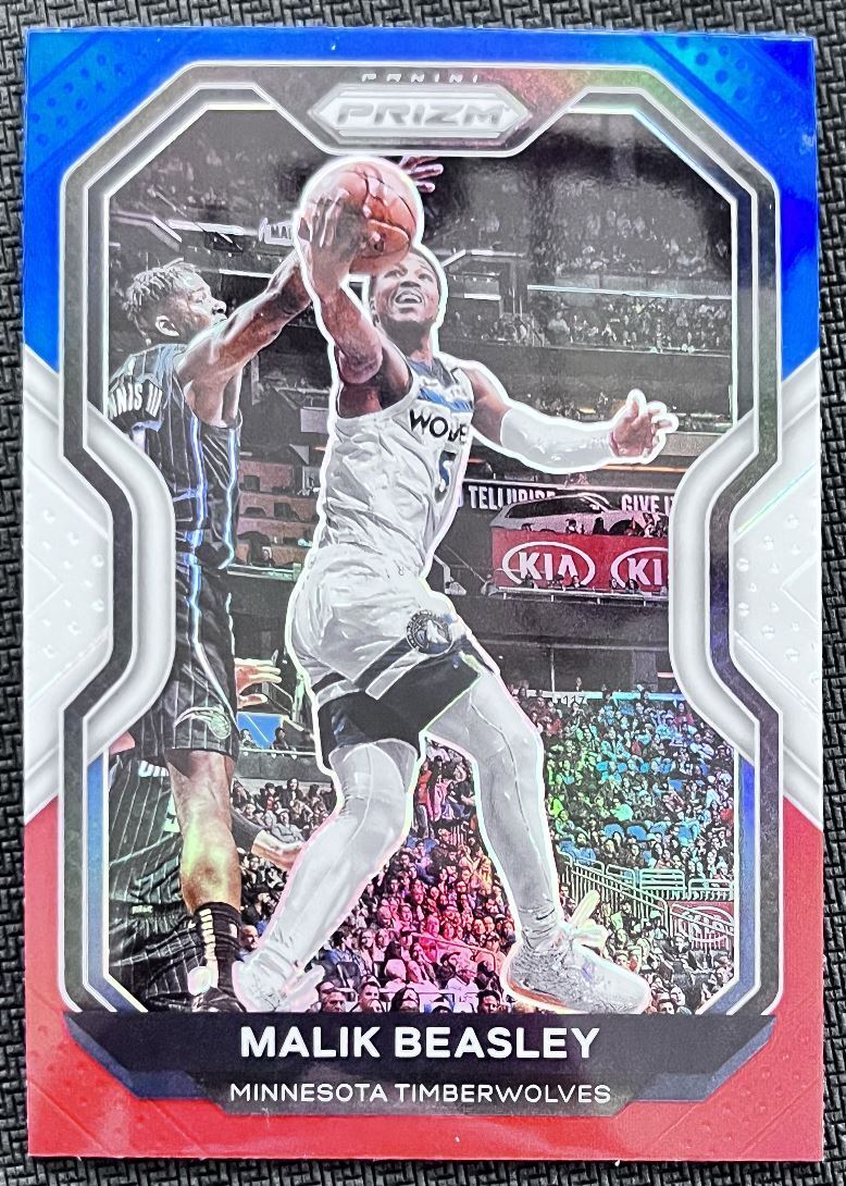 2020-21 Panini Prizm Red White Blue Malik Beasley Minnesota Timberwolves #102