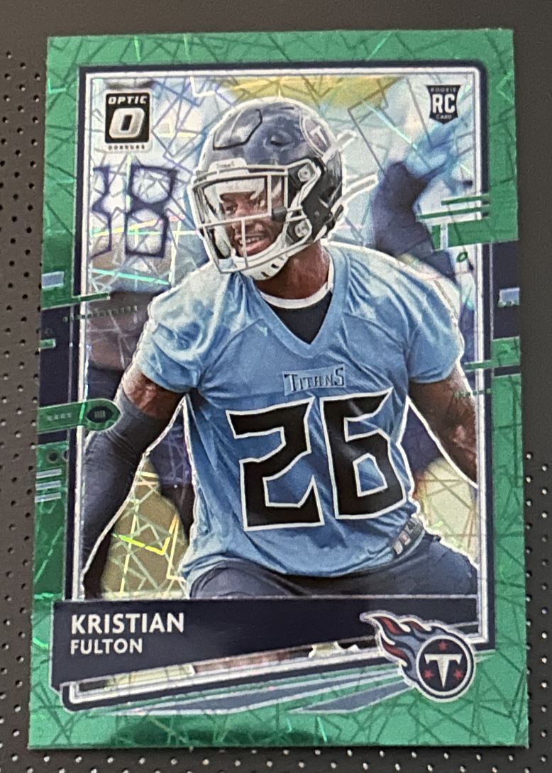 2020 Donruss Optic Green Velocity Kristian Fulton Rookie Tennessee Titans #109