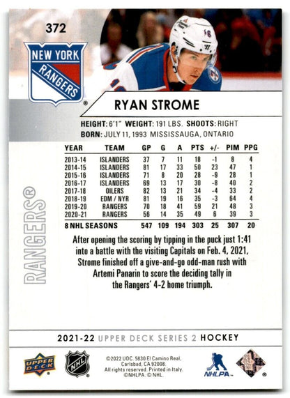 2021-22 Upper Deck Ryan Strome New York Rangers #372