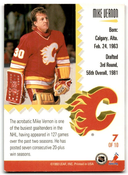 1993-94 Leaf Painted Warriors Mike Vernon Calgary Flames #7