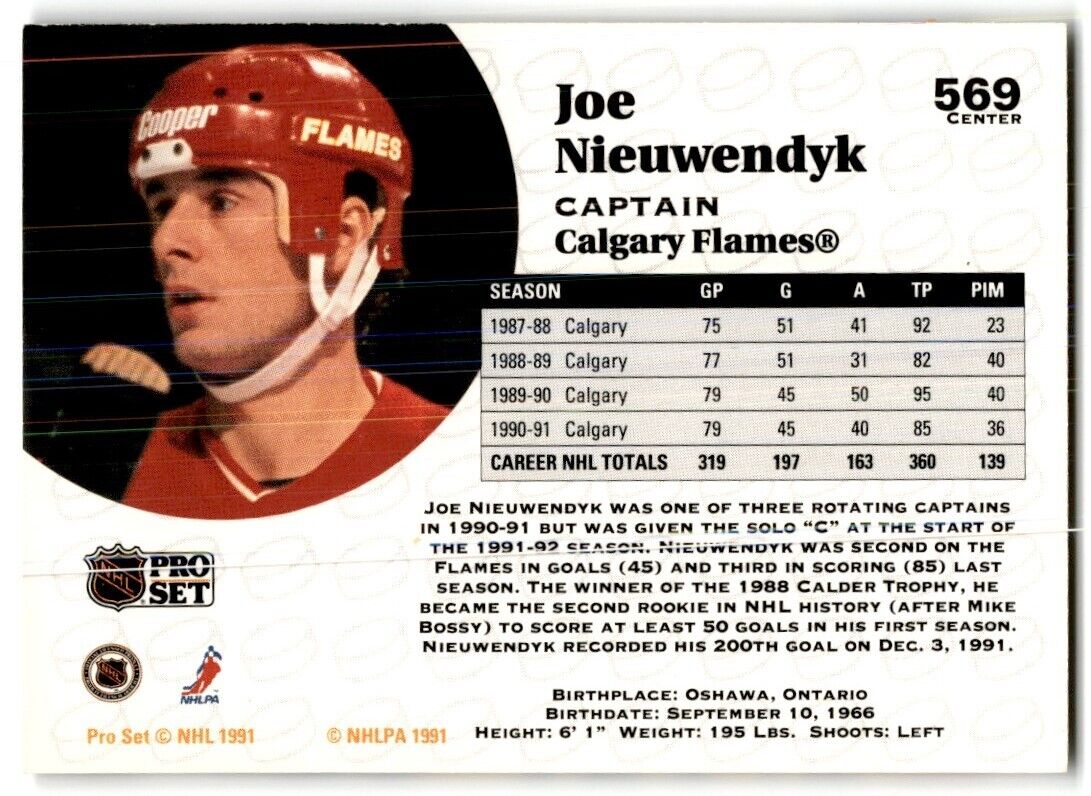 1991-92 Pro Set Joe Nieuwendyk Calgary Flames #569