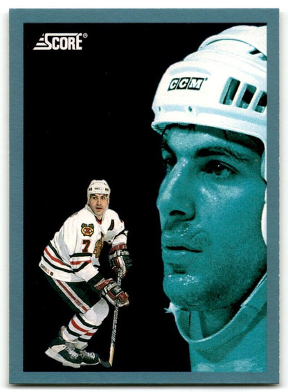 1992-93 Score Chris Chelios Chicago Blackhawks #497