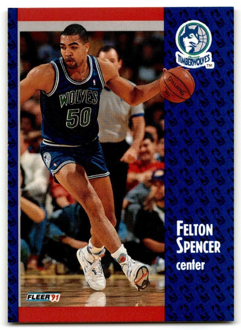 1991-92 Fleer Felton Spencer Minnesota Timberwolves #127