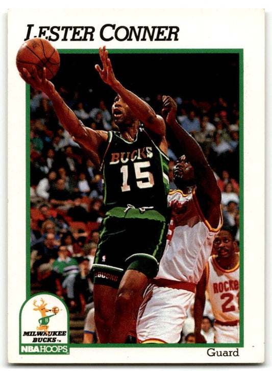 1991-92 Hoops Lester Conner Milwaukee Bucks #390