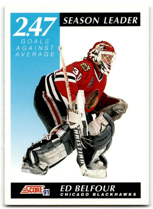 1991-92 Score Canadian Bilingual Ed Belfour Chicago Blackhawks #301