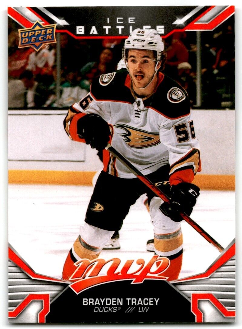 2022-23 Upper Deck MVP Ice Battles Brayden Tracey Rookie Anaheim Ducks #226