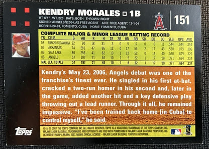 2007 Topps Kendry Morales Los Angeles Angels #151