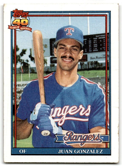 1991 Topps Juan Gonzalez Texas Rangers #224