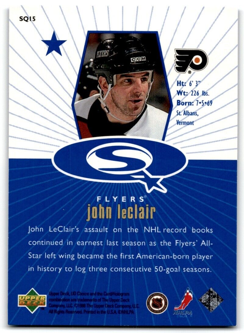 1998-99 UD Choice StarQuest Blue John LeClair Philadelphia Flyers #SQ15