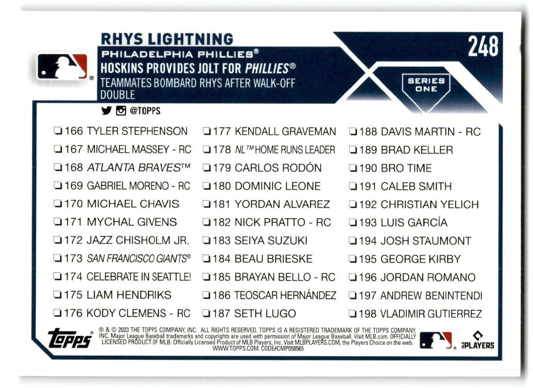 2023 Topps Rhys Lightning Philadelphia Phillies #248