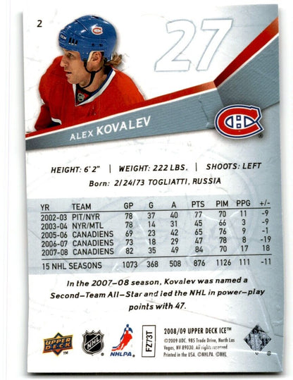 2008-09 Upper Deck Ice Alex Kovalev Montreal Canadiens #2