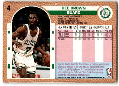 1992-93 Fleer Drake's Dee Brown Boston Celtics #4